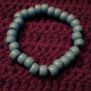 Simple Blue Pony Beaded Bracelet